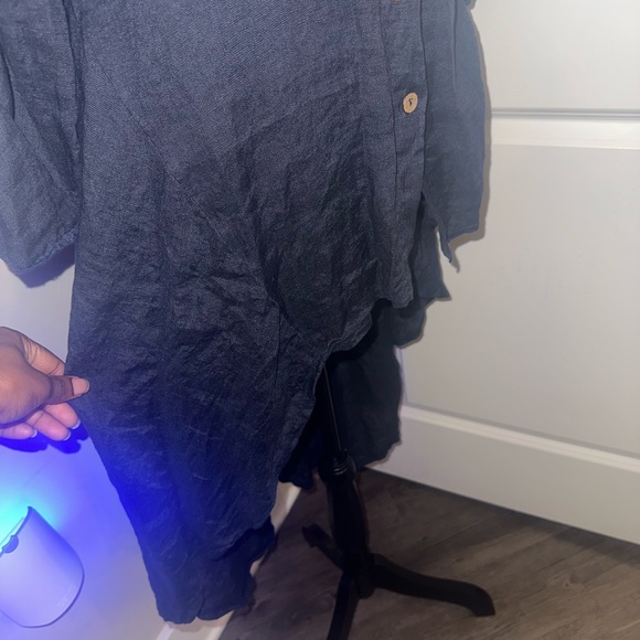 Denim High Low Button Down Dress - Picture 4 of 5